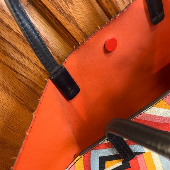 Tory Burch Kerrington LARGE Multicolor Geometric Tote Bag - Picture 6 of 11
